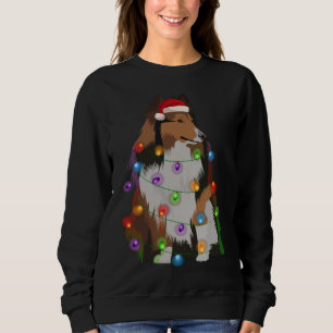 Shetland Sheepdog Christmas Lights Xmas Sheltie Sweatshirt