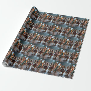 Shetland Sheepdog Christmas Snow Holiday  Wrapping Paper