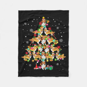 Shetland Sheepdog Christmas Tree Funny Sheltie Chr Fleece Blanket