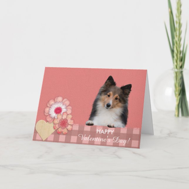 Shetland Sheepdog cute dog Valentine's Day Card (Front)