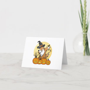 Shetland Sheepdog Dabbing Halloween Thank You Card