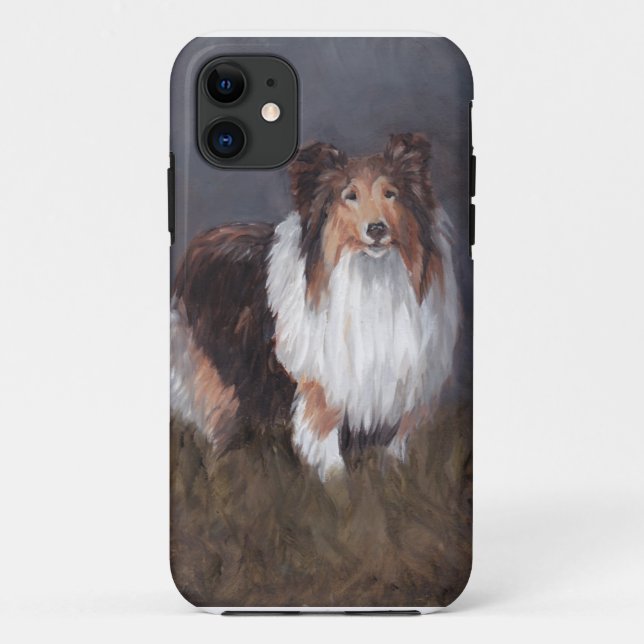 Shetland Sheepdog Dog Art Phone Case (Back)