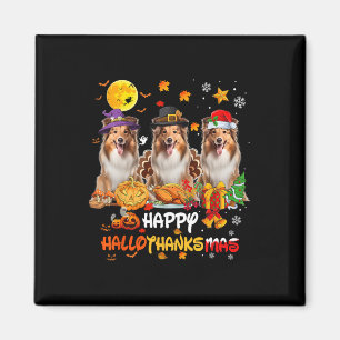 Shetland Sheepdog Dog Happy Halloween Thanksgiving Magnet