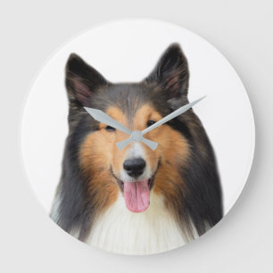 Shetland Sheepdog dog pet animal photography Large Clock