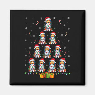 Shetland Sheepdog Dog Santa Hat Xmas Lights Christ Magnet