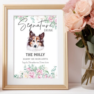 Shetland Sheepdog Dog Signature Drink Sign