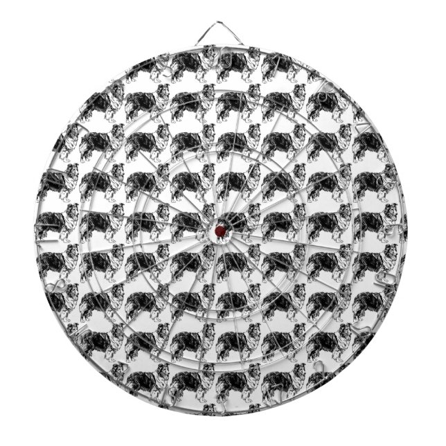 Shetland Sheepdog Drawing Dartboard (Front)