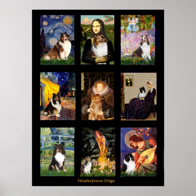Shetland Sheepdog Famous Art Composite Poster (Front)
