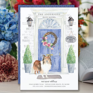 Shetland Sheepdog Front Door Moving Announcement