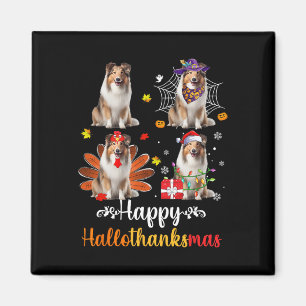 Shetland Sheepdog Halloween Christmas Happy Hallot Magnet