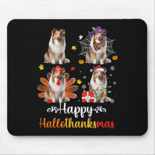 Shetland Sheepdog Halloween Christmas Happy Hallot Mouse Pad