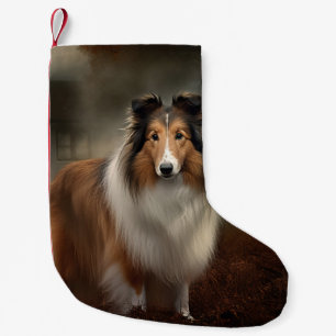 Shetland Sheepdog Halloween Scary Small Christmas Stocking