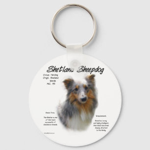 Shetland Sheepdog History Design Key Ring