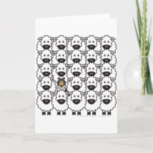 Shetland Sheepdog in the Sheep Card