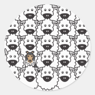 Shetland Sheepdog in the Sheep Classic Round Sticker