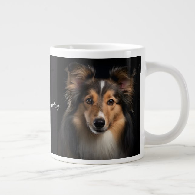 Shetland Sheepdog Large Coffee Mug (Right)