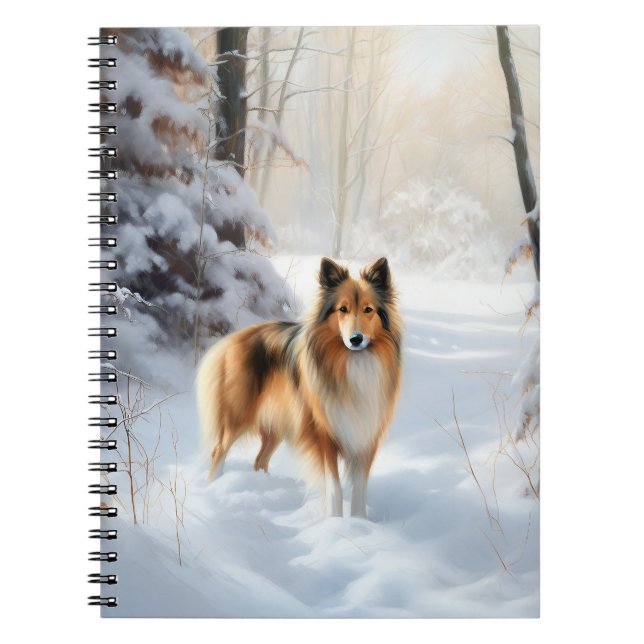 Shetland Sheepdog Let It Snow Christmas Notebook (Front)