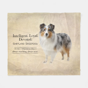 Shetland Sheepdog Loyalty and Quiet Devotion Fleece Blanket