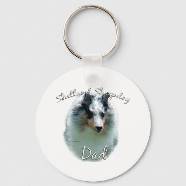 Shetland Sheepdog (merle) Dad 2 Key Ring (Front)