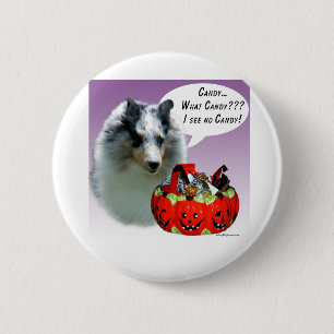 Shetland Sheepdog (Merle) HalloweenCandy 6 Cm Round Badge
