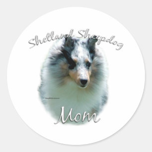 Shetland Sheepdog (merle) Mum 2 Classic Round Sticker