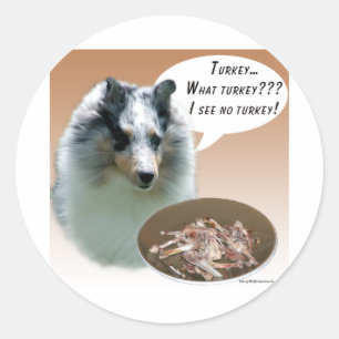 Shetland Sheepdog (merle) Turkey Classic Round Sticker