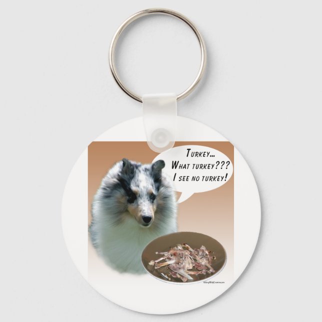 Shetland Sheepdog (merle) Turkey Key Ring (Front)