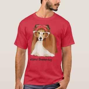 Shetland Sheepdog Mum Bandanna Womens Sheltie Dog  T-Shirt