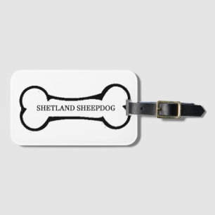 Shetland Sheepdog Name Bone Luggage Tag