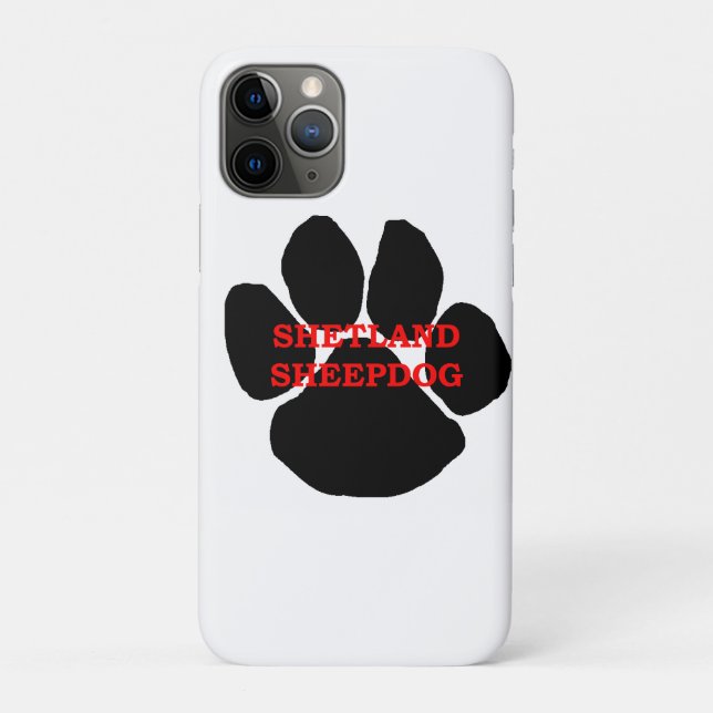 Shetland Sheepdog Name Paw Case-Mate iPhone Case (Back)