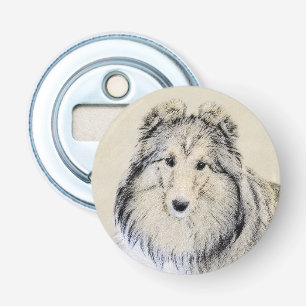 Shetland Sheepdog Painting - Cute Original Dog Art Bottle Opener