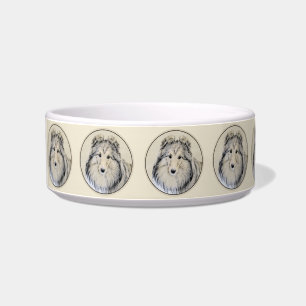 Shetland Sheepdog Painting - Cute Original Dog Art Bowl