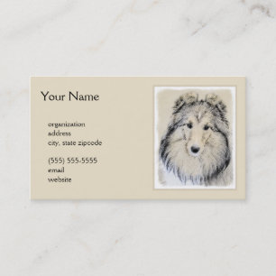 Shetland Sheepdog Painting - Cute Original Dog Art Business Card