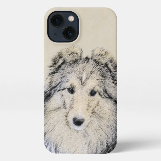 Shetland Sheepdog Painting - Cute Original Dog Art iPhone Case (Back)