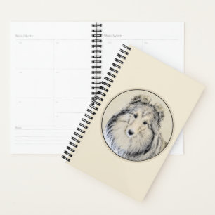 Shetland Sheepdog Painting - Cute Original Dog Art Planner