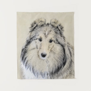 Shetland Sheepdog Painting - Cute Original Dog Art Tapestry