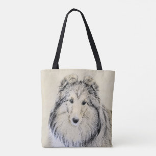 Shetland Sheepdog Painting - Cute Original Dog Art Tote Bag