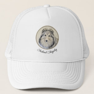 Shetland Sheepdog Painting - Cute Original Dog Art Trucker Hat