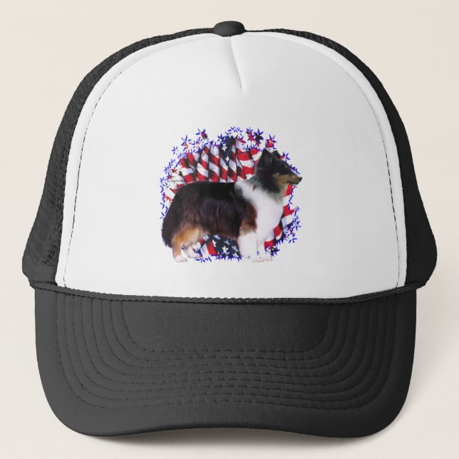 Shetland Sheepdog Patriot Trucker Hat (Front)