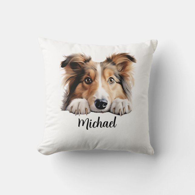 Shetland Sheepdog Peeking Dogs Sublimation Bundle Cushion (Front)