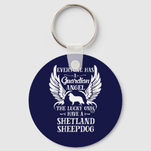 Shetland Sheepdog pet dog guardian angel Key Ring