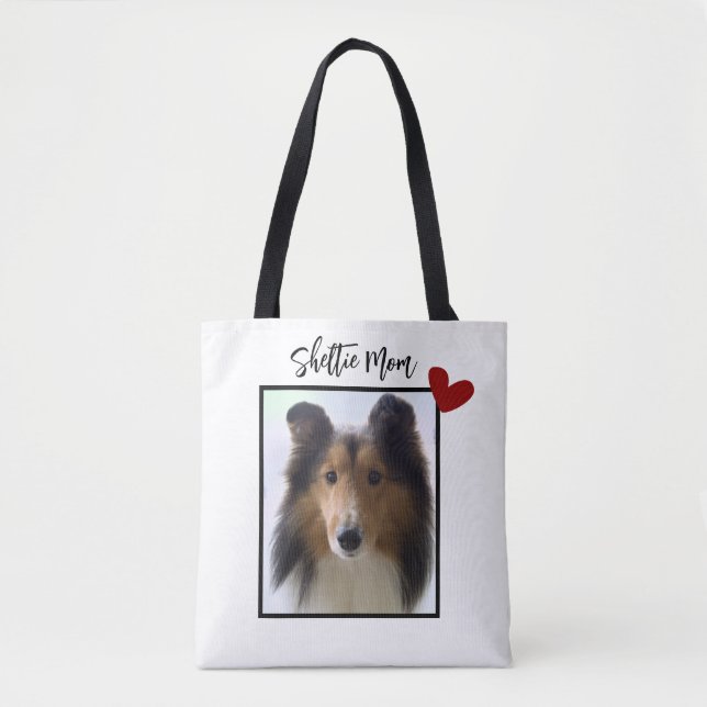 Shetland Sheepdog Photo Sheltie Mum Tote Bag (Front)