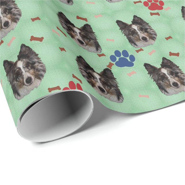 Shetland Sheepdog Portrait Wrapping Paper (Roll Corner)