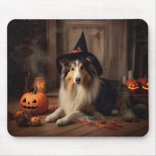 Shetland Sheepdog Pumpkins Halloween Scary Mouse Pad