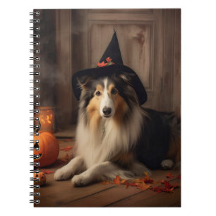 Shetland Sheepdog Pumpkins Halloween Scary  Notebook