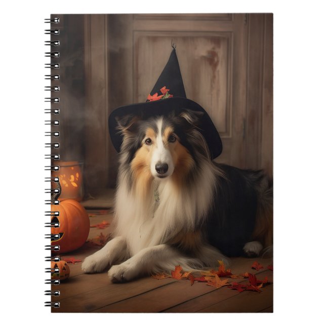 Shetland Sheepdog Pumpkins Halloween Scary  Notebook (Front)