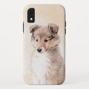Shetland Sheepdog Puppy Painting Original Dog Art iPhone XR Case