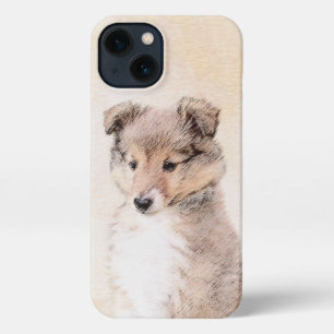 Shetland Sheepdog Puppy Painting Original Dog Art iPhone 13 Case