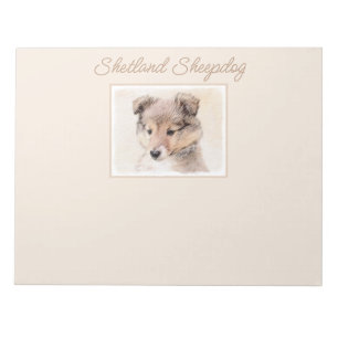 Shetland Sheepdog Puppy Painting Original Dog Art Notepad