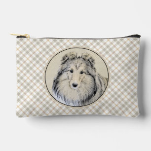 Shetland Sheepdog Puppy Painting Sheltie Dog Art Accessory Pouch